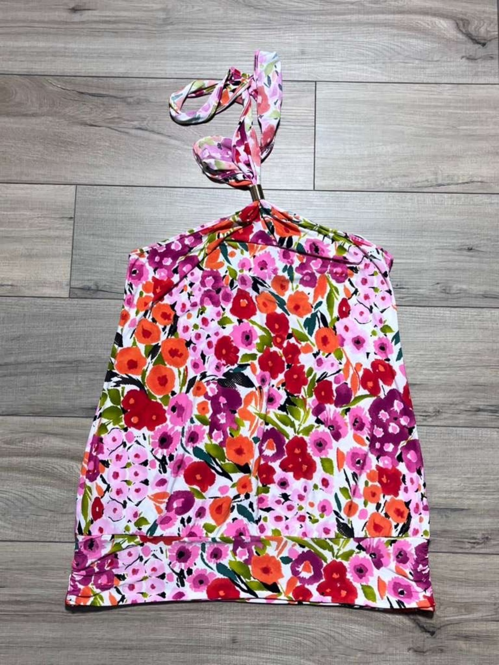 Express Womens Floral Halter Top Size Large Multicolor‎